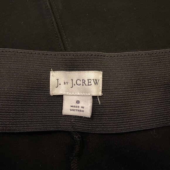 J Crew Women's Size 8 Pants Ponte Wide Leg Crop High Rise Stretch Black L1687 - Picture 6 of 8
